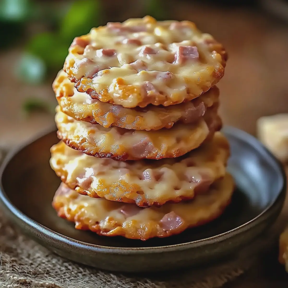 Cookies salés jambon fromage – biscuits dorés aux morceaux de jambon et fromage