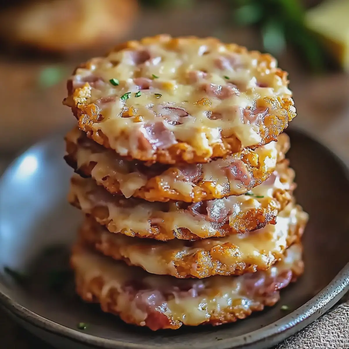 Ingrédients pour cookies salés avec jambon et fromage