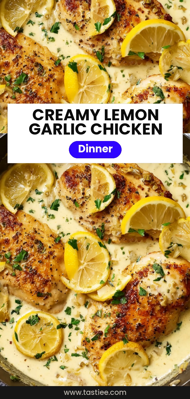 🍋 Poulet crémeux au citron et à l’ail à la poêle