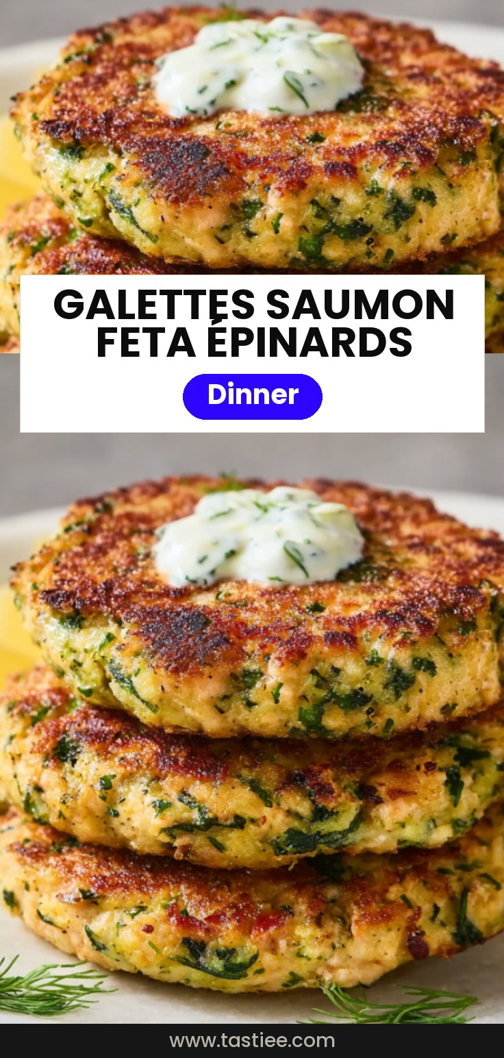 🐟 Galettes grecques de saumon (avec feta, épinards et aneth)