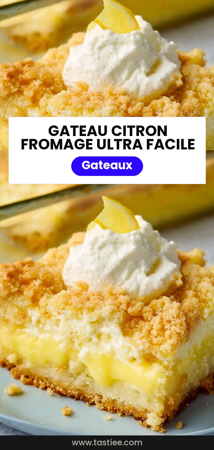 🍋 Gâteau “Dump Cake” au Citron et Fromage Crémeux