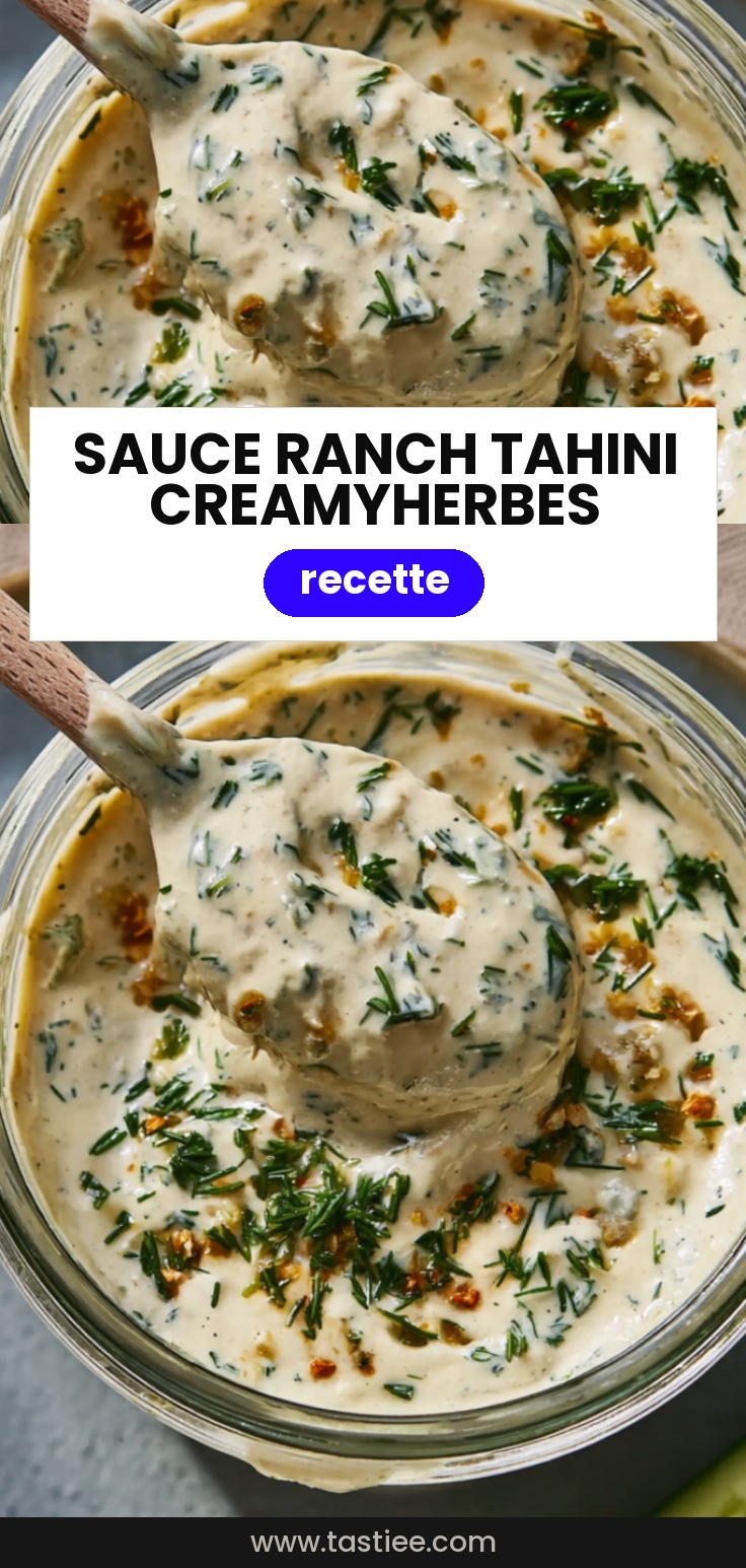 🥗 Sauce Ranch crémeuse tahini aux herbes