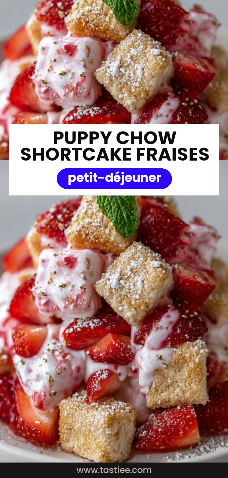 🍓 Puppy Chow façon Shortcake aux Fraises